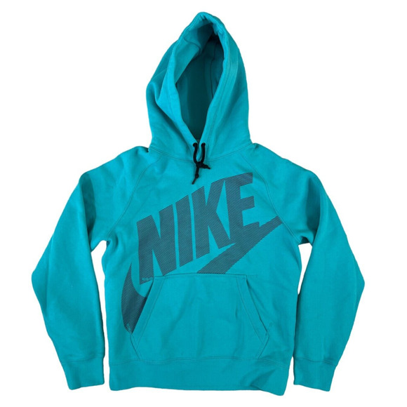 Nike Blue Long Sleeve‎ Hoodie Logo on Front Size Small - Picture 1 of 7